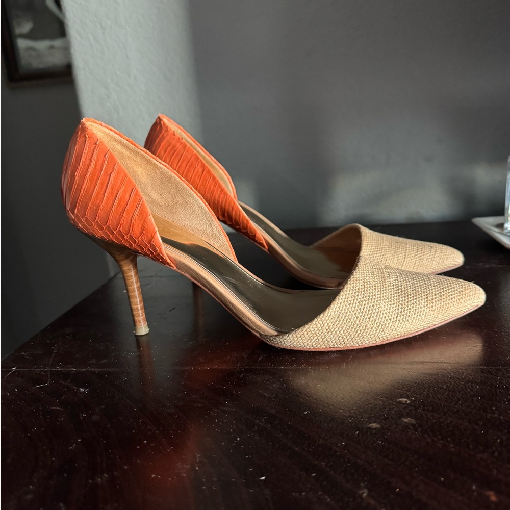 Elegant Tan and Orange Women's Heels